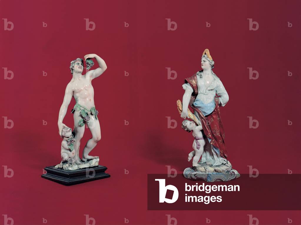 Statuettes of mythological figures, (porcelain)