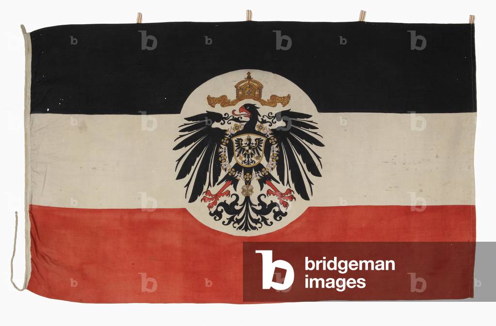 Imperial German flag captured at Kawieng, New Ireland, on 17th October 1914, by Lieutenant B Holmes, Australian Naval and Military Expeditionary Force, c.1900s (cotton)