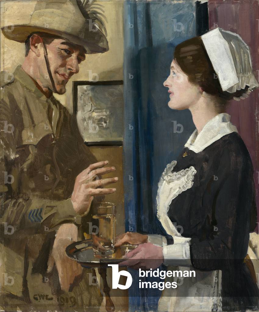 The Trooper and the Maid, 1918 (oil on canvas)