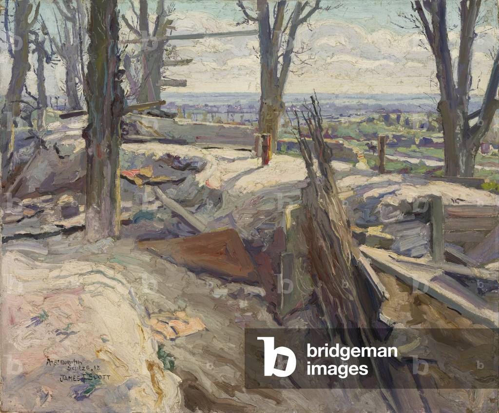 Mont St Quentin, 1918 (oil on canvas)