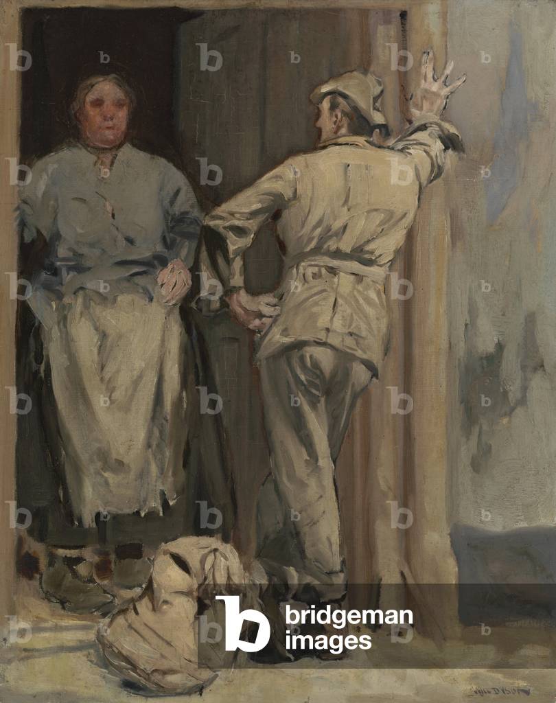 The Batman (Compree washing madame), 1920 (oil on canvas on wood panel)