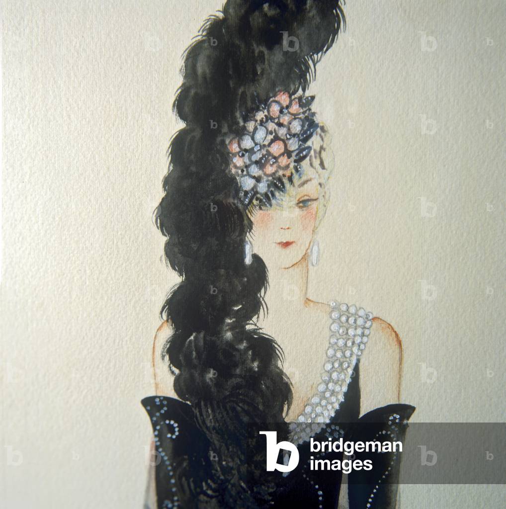 Costume for one of the female characters of 'The King's favourite', 1932 (watercolour on paper)