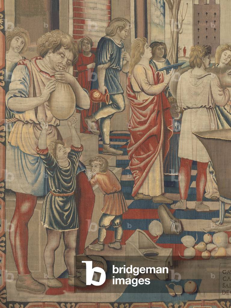 December (Dicembre), by Benedetto da Milano upon drawing by Bramantino, c. 1503-1508, 16th century (tapestry)