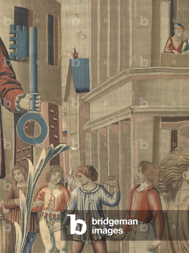 January (Gennaio), by Benedetto da Milano upon drawing by Bramantino, c. 1503-1508, 16th century (tapestry)