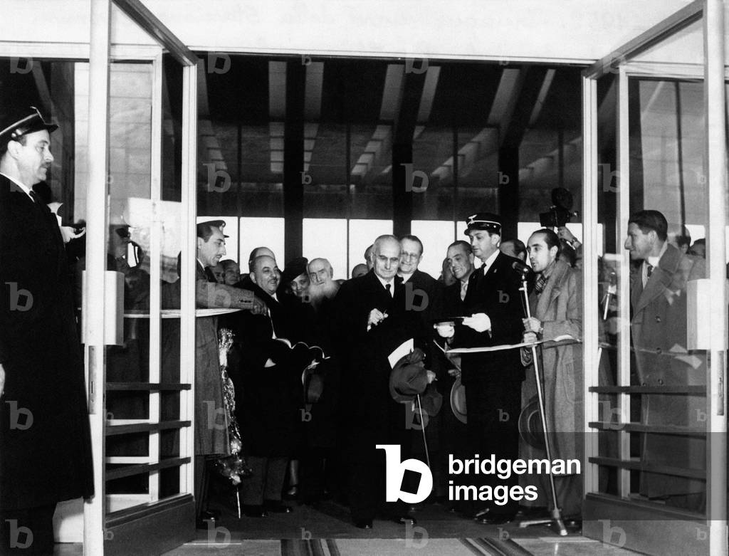 Luigi Einaudi on the occasion of the inauguration of Termini railway station