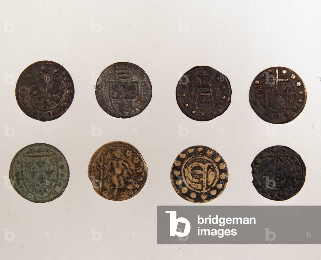 Different mercantile coins used for the coinage