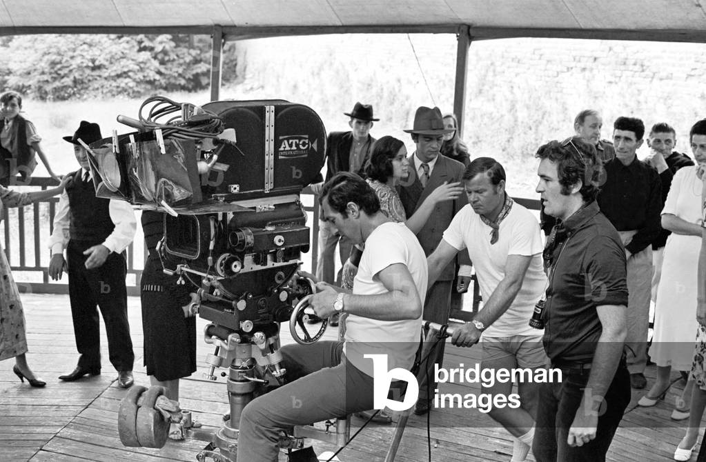 Bernardo Bertolucci in The Spider's Stratagem, Italy, 1970 (b/w photo)