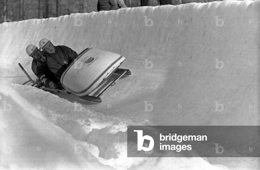 Liechtensteiner bobsleigh team at the VII Olympic Winter Games, Cortina d'Ampezzo, Italy