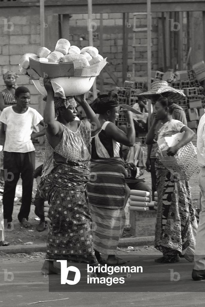 African woman with basket on her head
