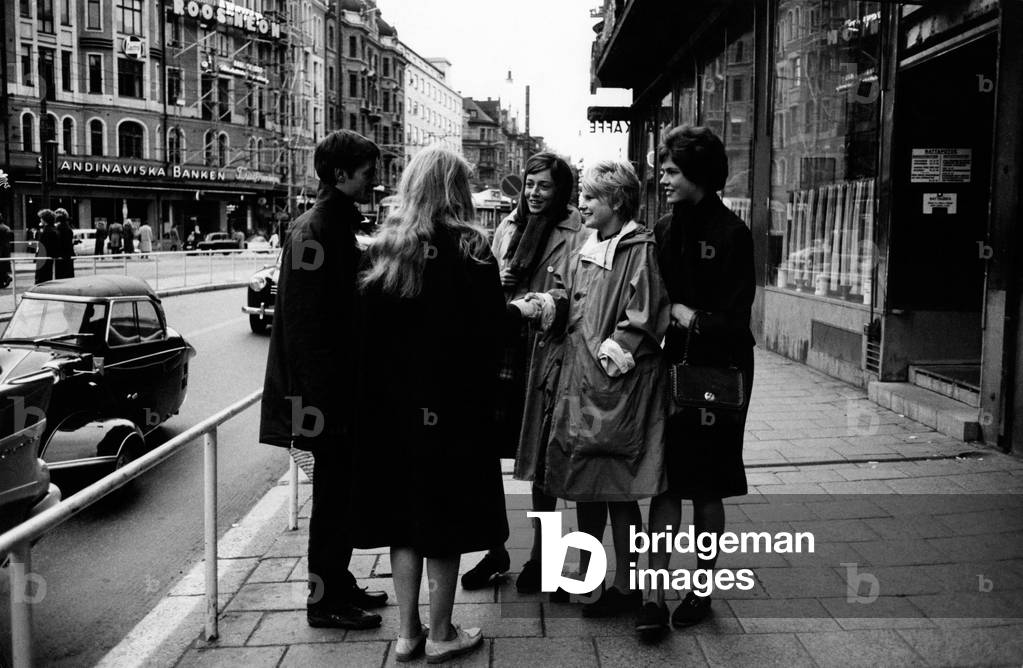Young people in a street of Stockholm