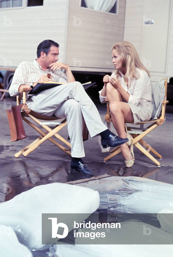 Faye Dunaway and John Frankenheimer on the set of The Extraordinary Seaman, Unspecified, 1969 (photo)