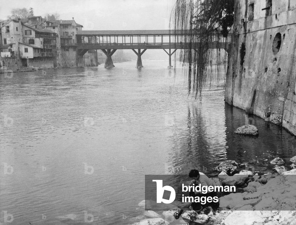 The wooden covered bridge of Bassano del Grappa, Bassano del Grappa, Italy
