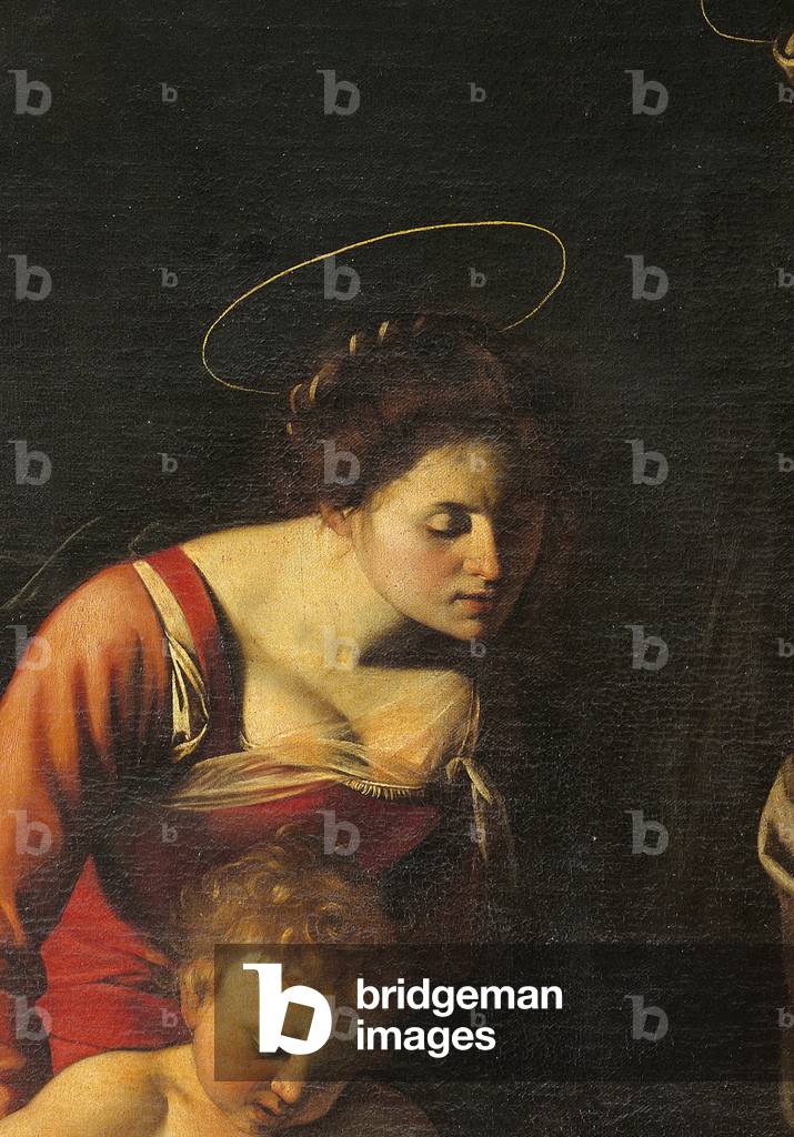 Madonna Palafrenieri, dDetail of the Virgin and of Jesus as a child, 1605 (oil on canvas)