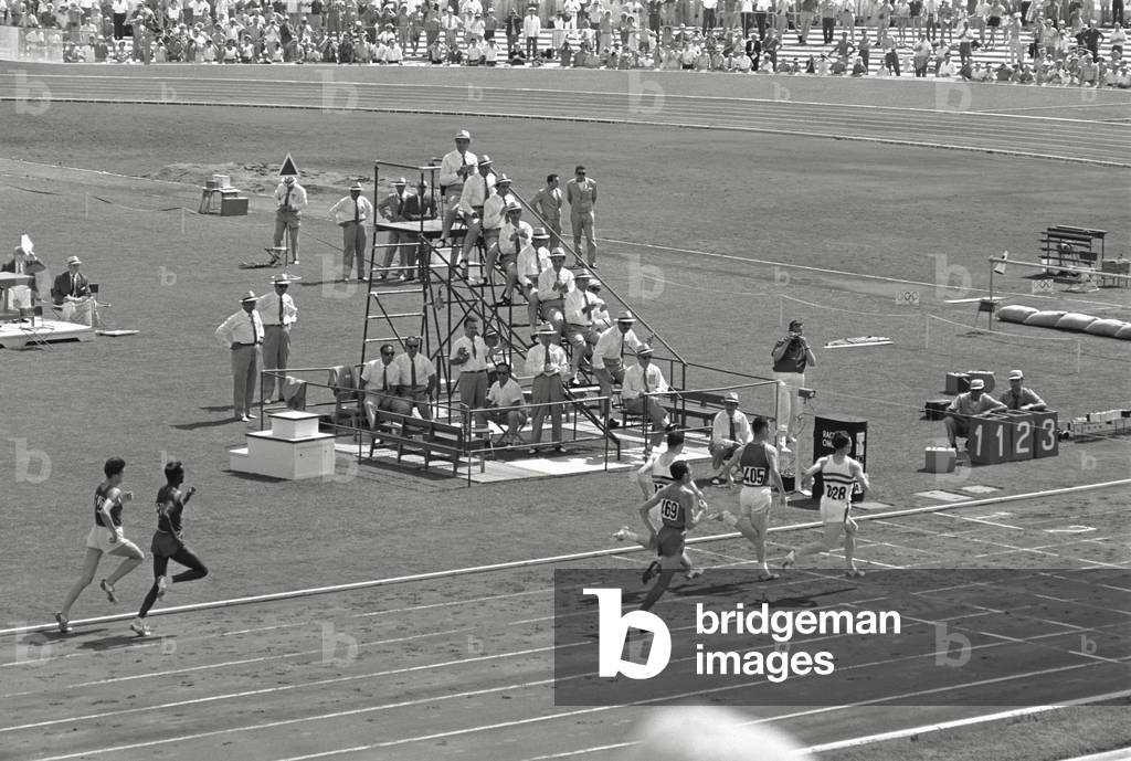 A race at the Olympic Games, 1960 (b/w photo)