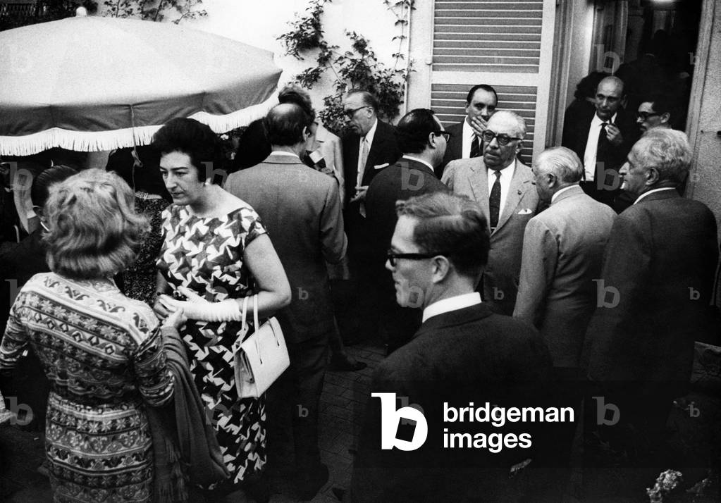 Arnoldo Mondadori, Maria Luisa Spaziani, Giorgio Radetti, Elio Filippo Accrocca and Pier Paolo Pasolini at the Strega Prize, Rome, Italy