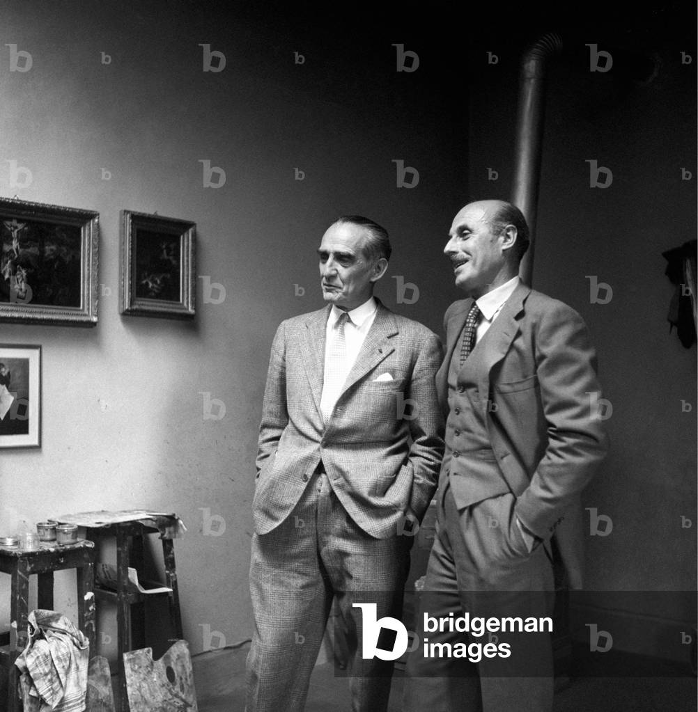 Gregorio Calvi di Bergolo smiling with Achille Mario Dogliotti, Italy