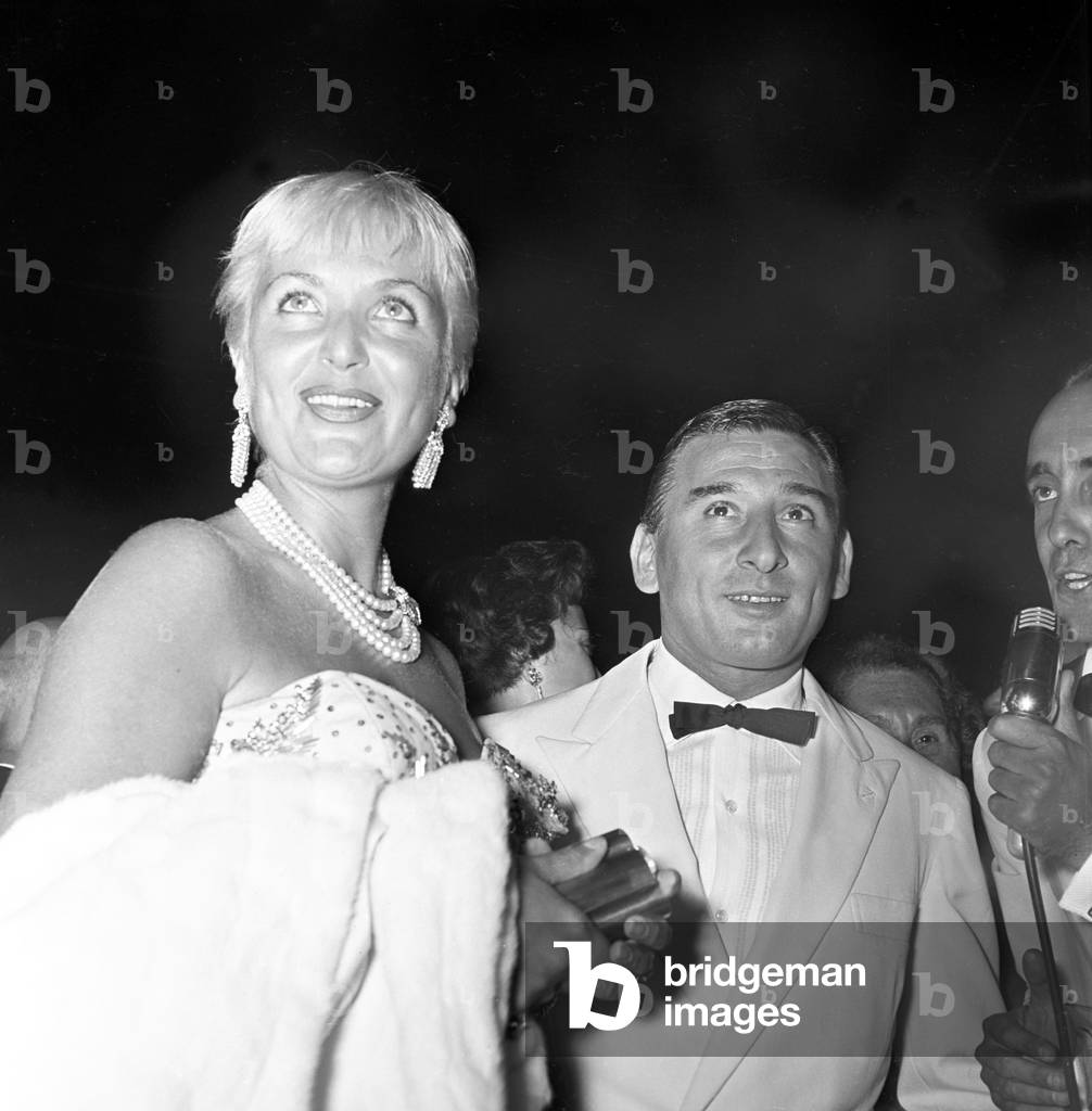 Renato Rascel in Venice, Italy, 1956 (b/w photo)