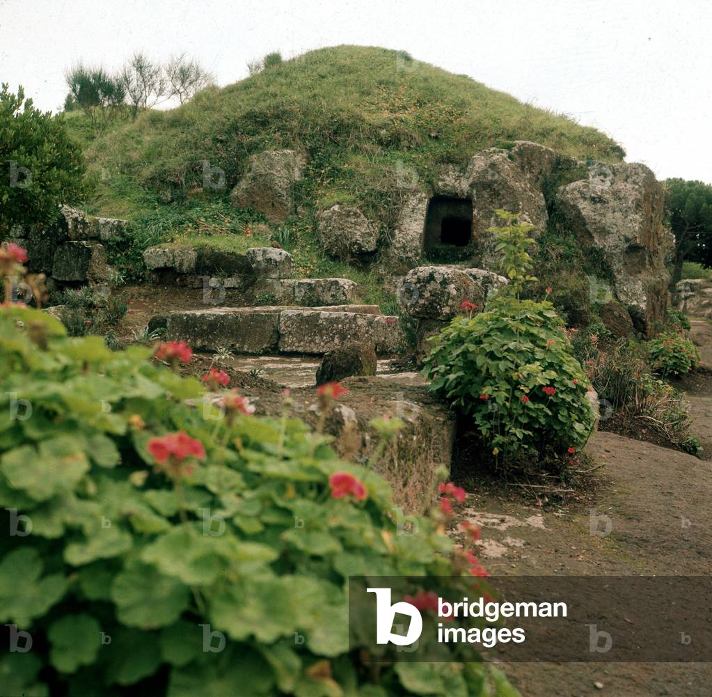 An Etruscan tumulus grave