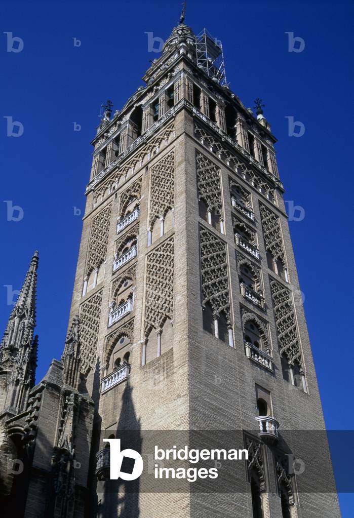 Giralda's Minaret, by Almohad craftsmen, 1184-1198, 12th and 16th century, Seville, Spain (masonry)