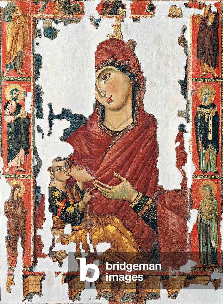 Madonna brestfeeding the child (Madonna che allatta il Bambino), by Venetian artist, 13th Century