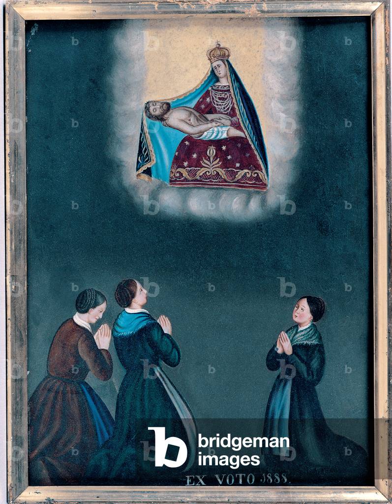 Ex voto. Pious Women in the Typical Val di Fiemme Costumes, 1888 (oil on canvas)