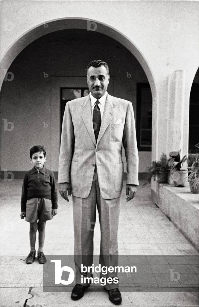 Gamal Abd el-Nasser, Egypt, 1954 (b/w photo)
