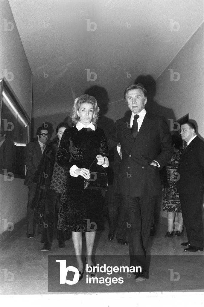Kirk Douglas in Rome, Italy, 1972 (b/w photo)