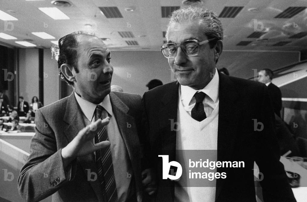 Man talking to Adolfo Battaglia