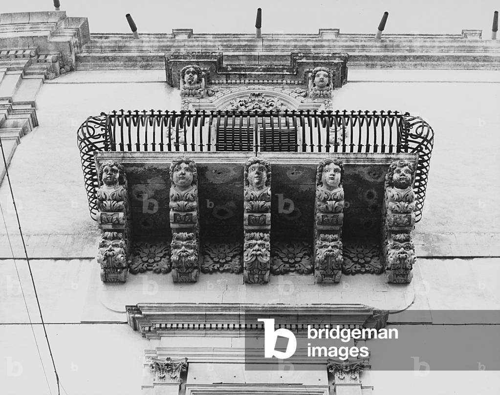 Nicolaci palace balcony (Balcone di palazzo Nicolaci), by Rosario Gagliardi, 1720, 18th Century