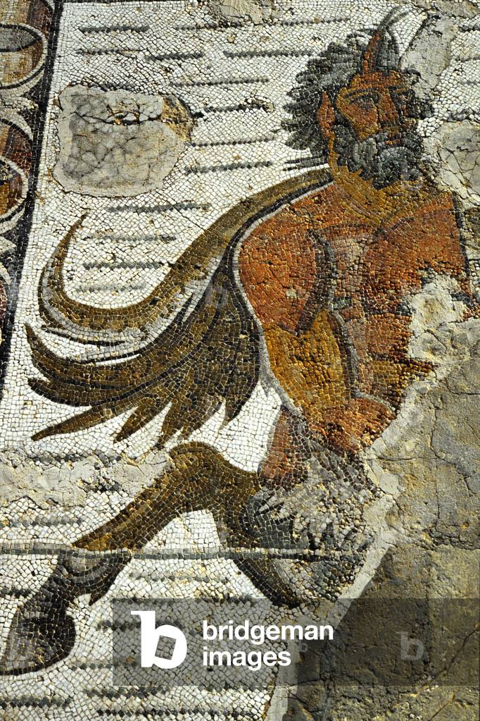 Satyr, detail (mosaic)