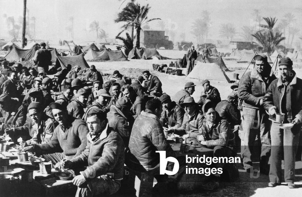 American airmen eating their meal