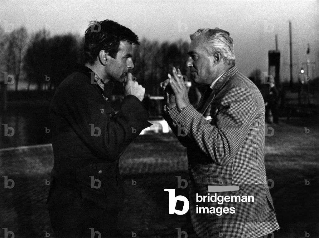 Maximilian Schell with Vittorio De Sica, 1962 (b/w photo)