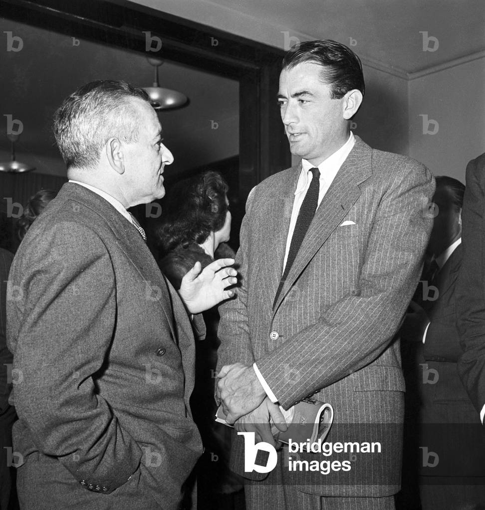 Gregory Peck and William Wyler, Italy, 1957 (b/w photo)