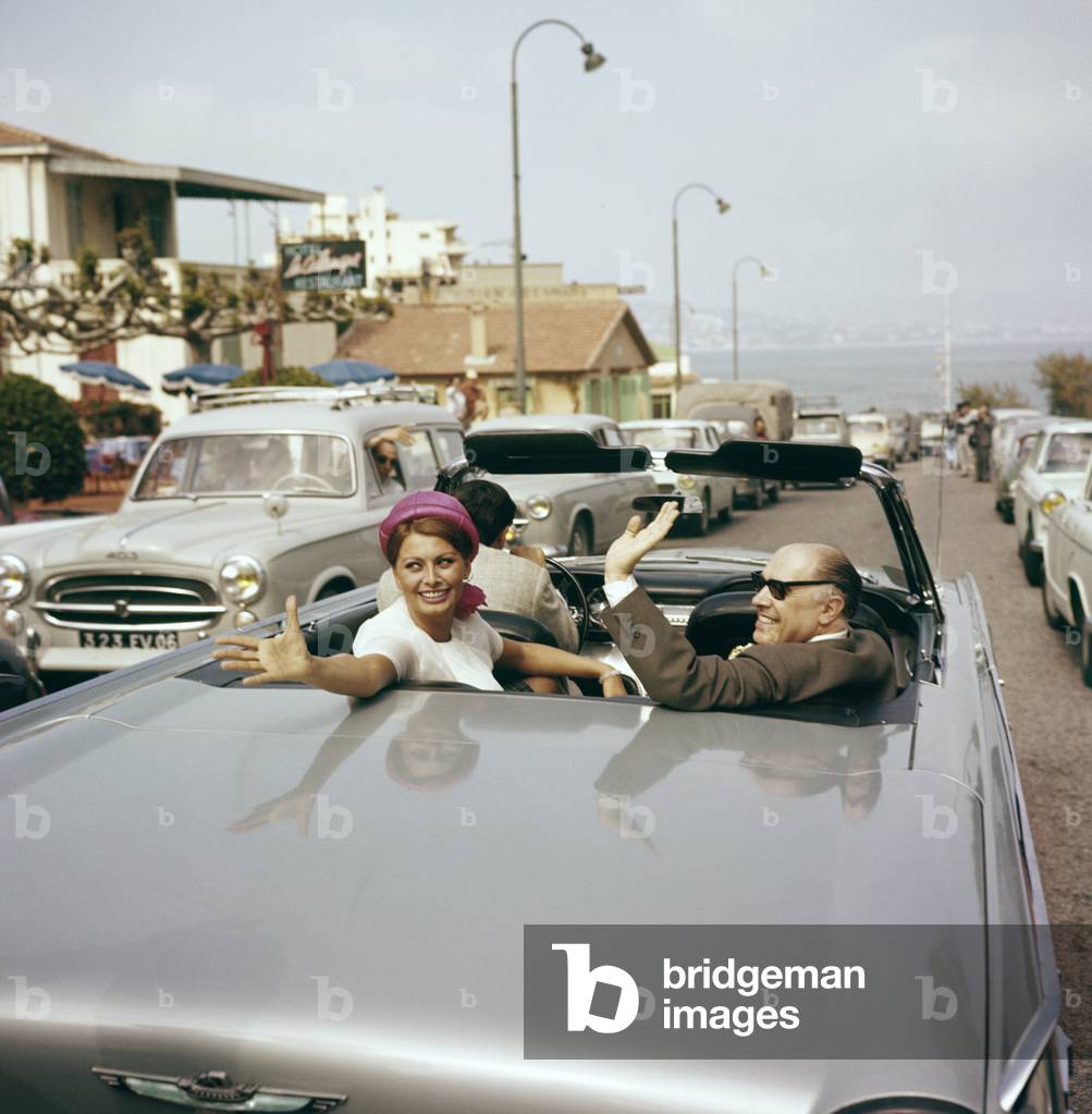 Sophia Loren and Carlo Ponti (b/w photo)