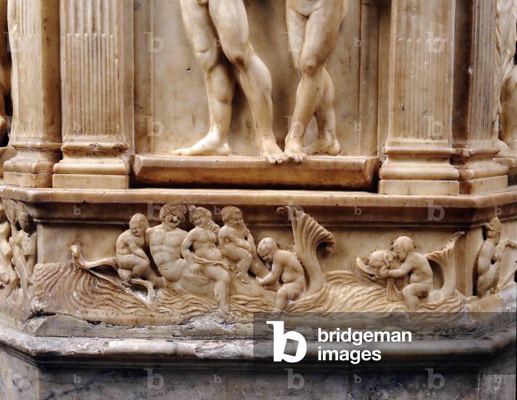 Octagonal plinth decorated with mythological scenes, 1465 (relief)