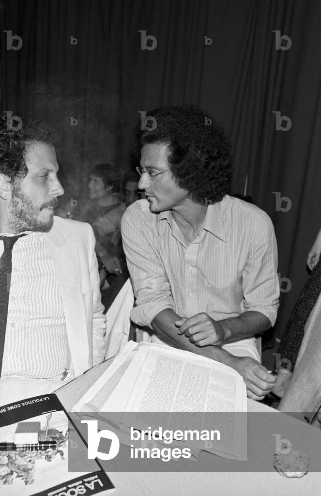 Alberto Abruzzese and Paolo Fabbri at the Festa de l'Unità, Bologna, Italy