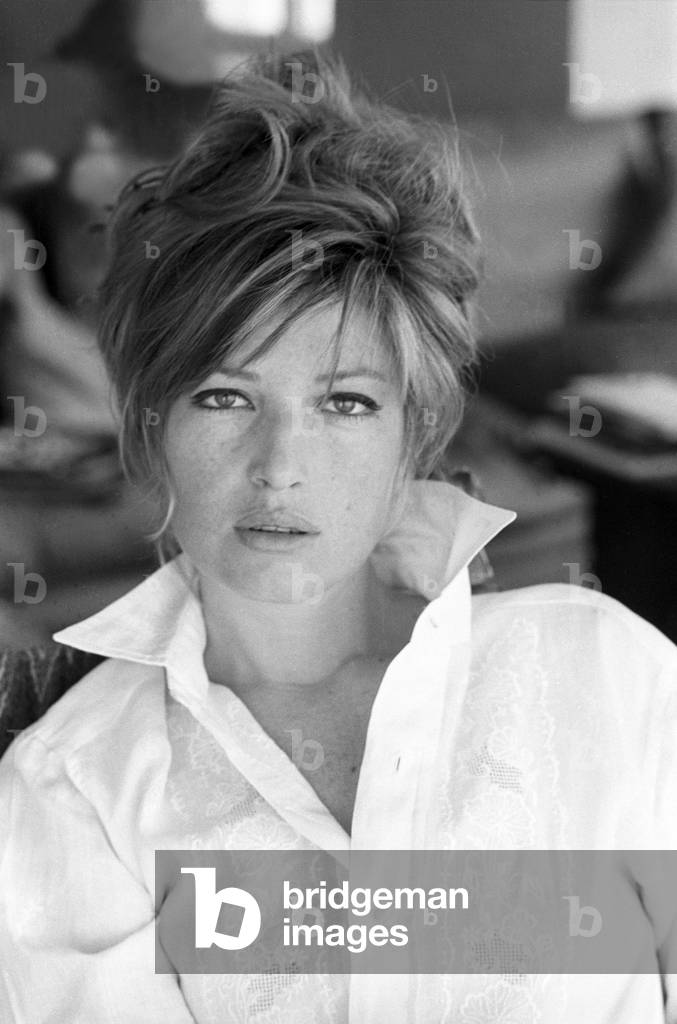 Monica Vitti posing, Italy, 1967 (b/w photo)