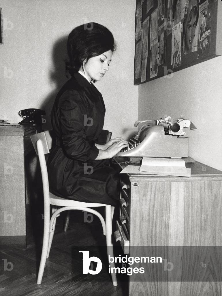 A secretary working, Italy, 1962