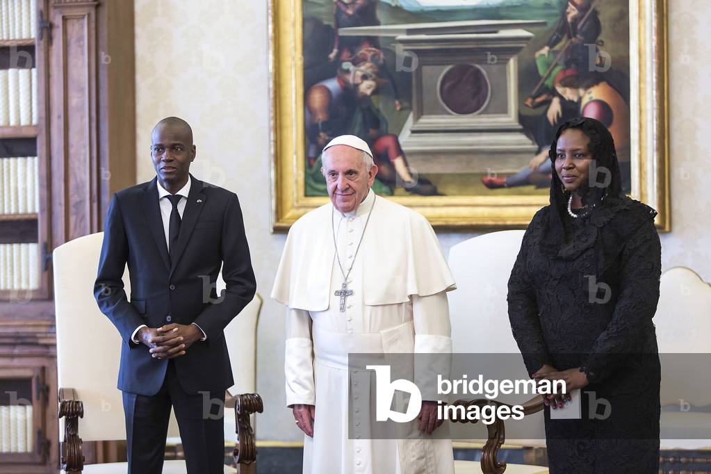 President of the Republic of Haiti Jovenel Moise and Pope Francis, Vatican City, 2021 (photo)