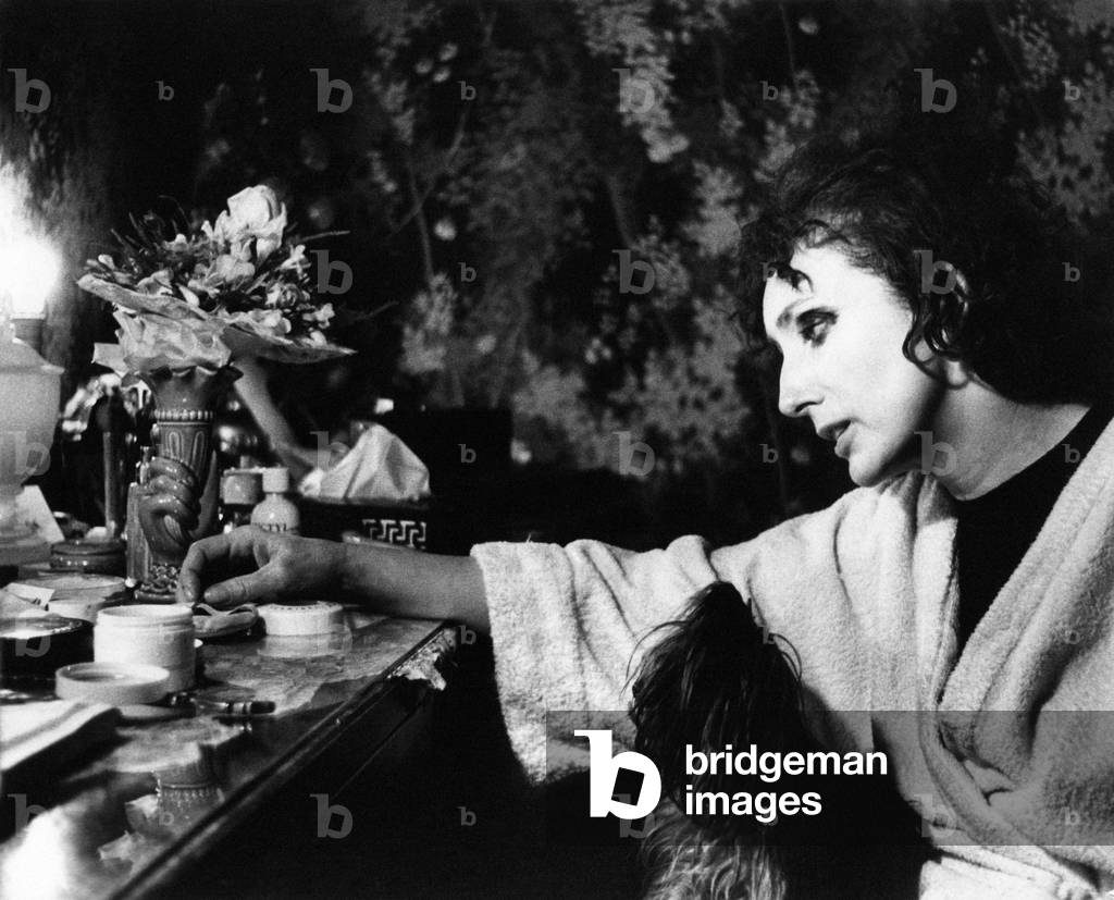 Valentina Cortese in her dressing room