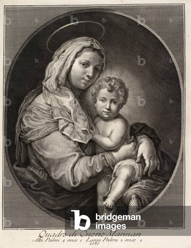 Virgin Mary with the Child, 17th century (engraving)