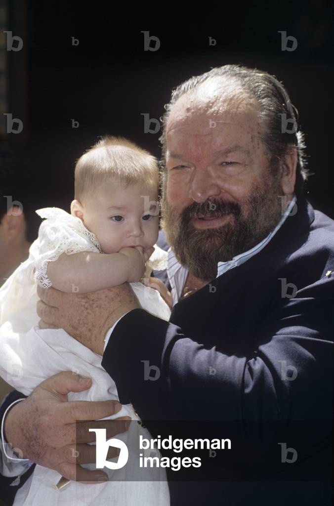 Bud Spencer with his grandson Alessandro, Italy