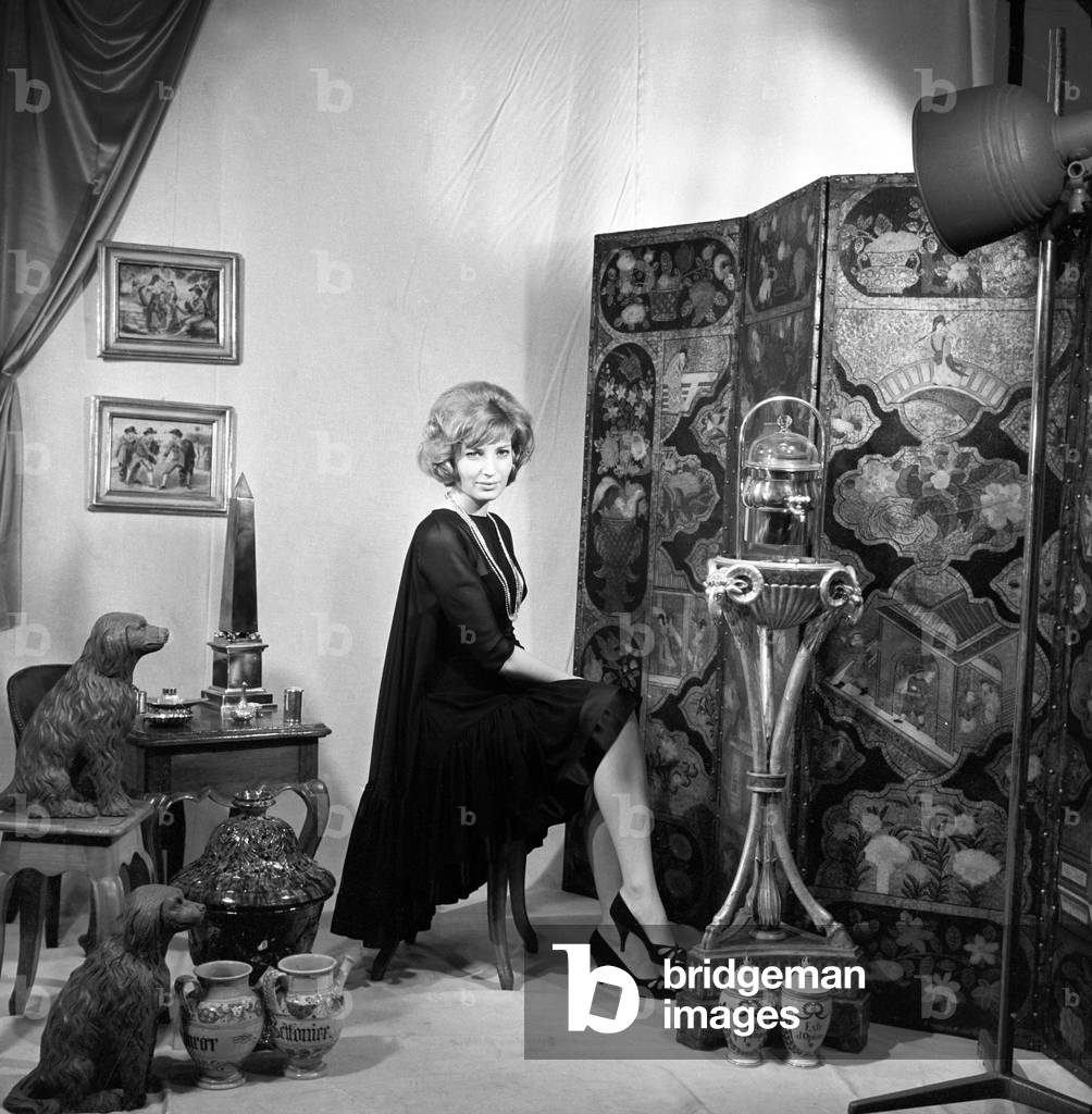 Monica Vitti posing, Italy, 1958 (b/w photo)