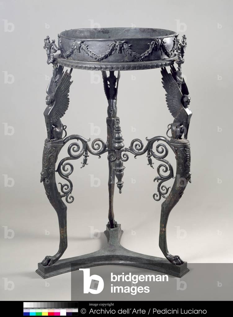 Tripod with Sphinxes from Pompeii (Tripode con sfingi proveniente da Pompei), 1st Century AD, bronze, 92 x 45 cm