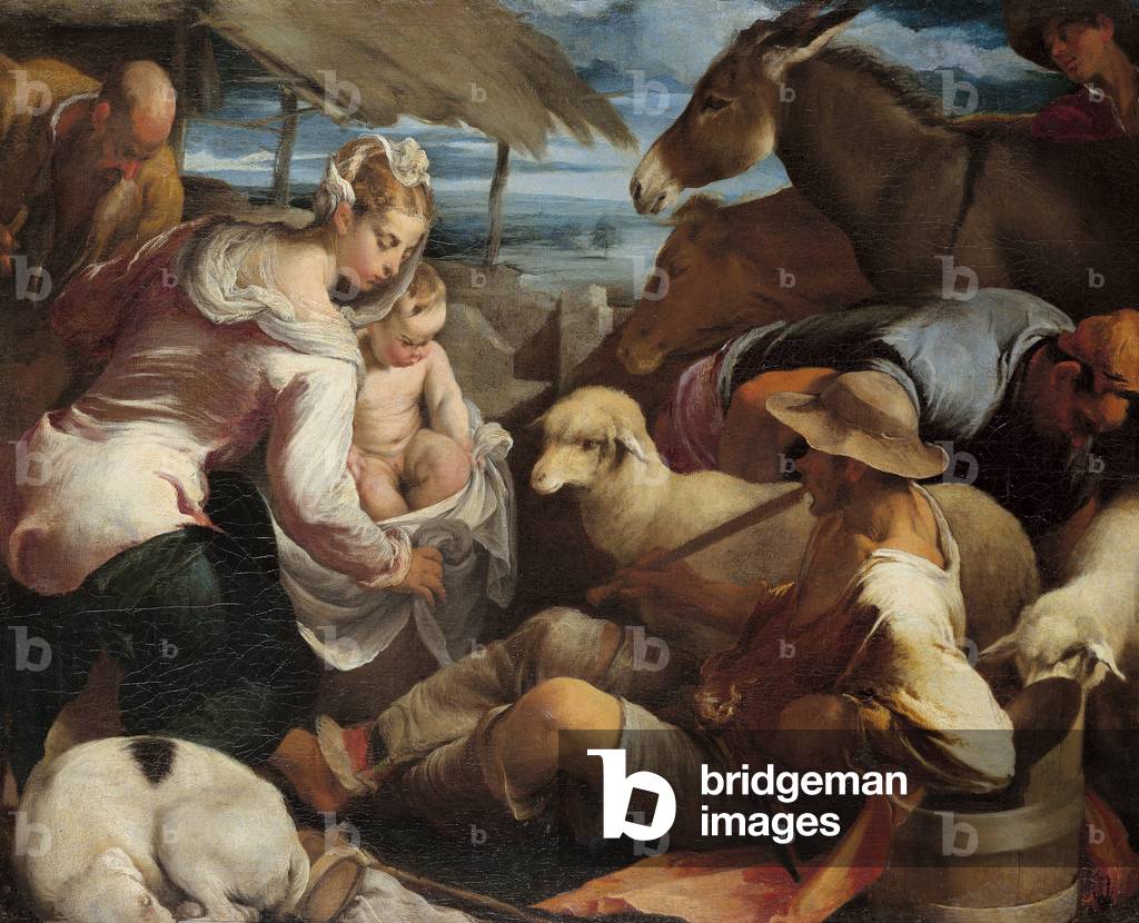 Adoration of the shepherds, detail, 1553-54 (oil on canvas)