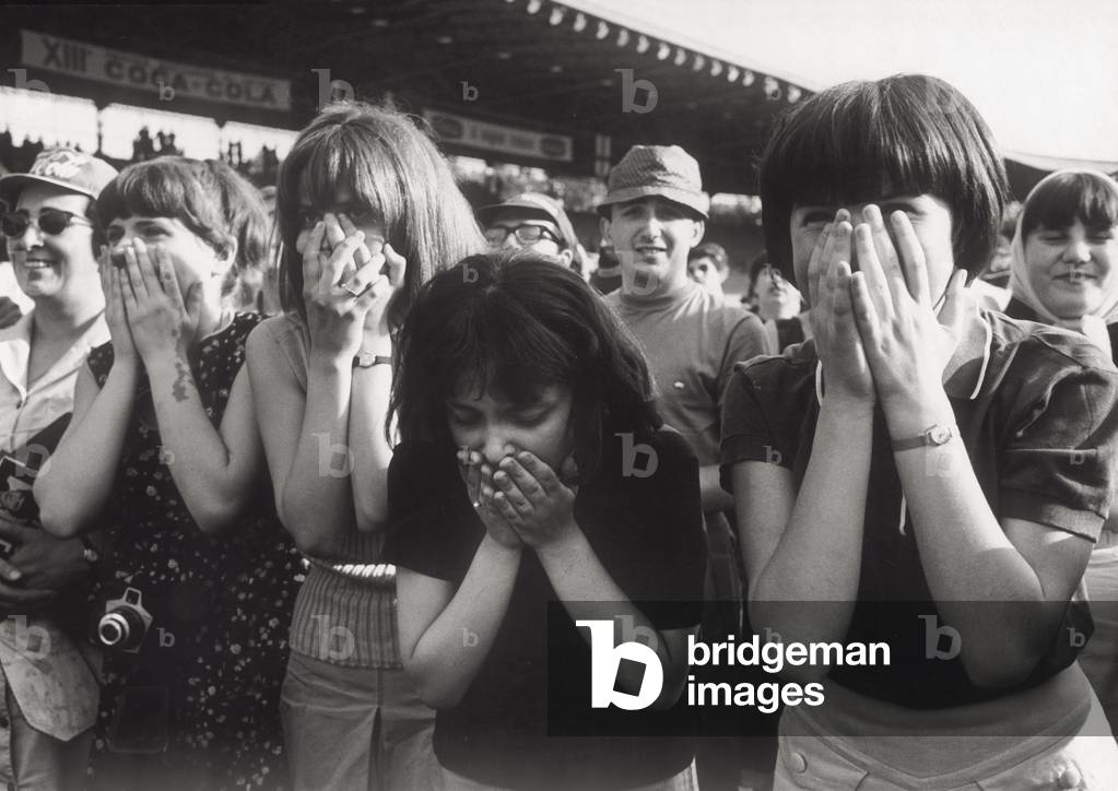 Spectators at a Beatles concert, Milan, Italy, 1965