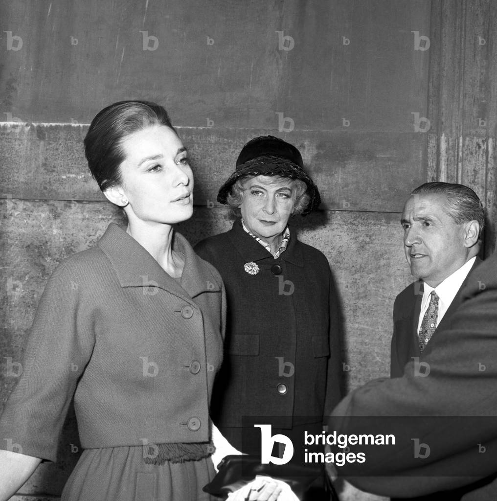 Audrey Hepburn in Rome, Italy, 1959 (b/w photo)