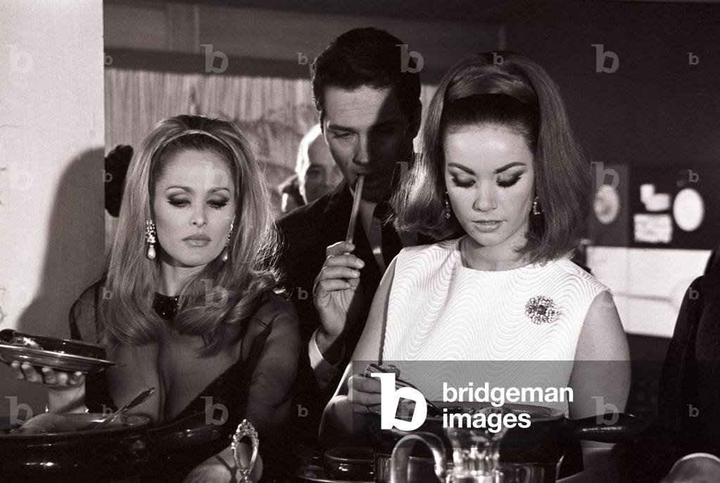 Ursula Andress and Claudine Auger in Anyone Can Play, Italy, 1967 (b/w photo)