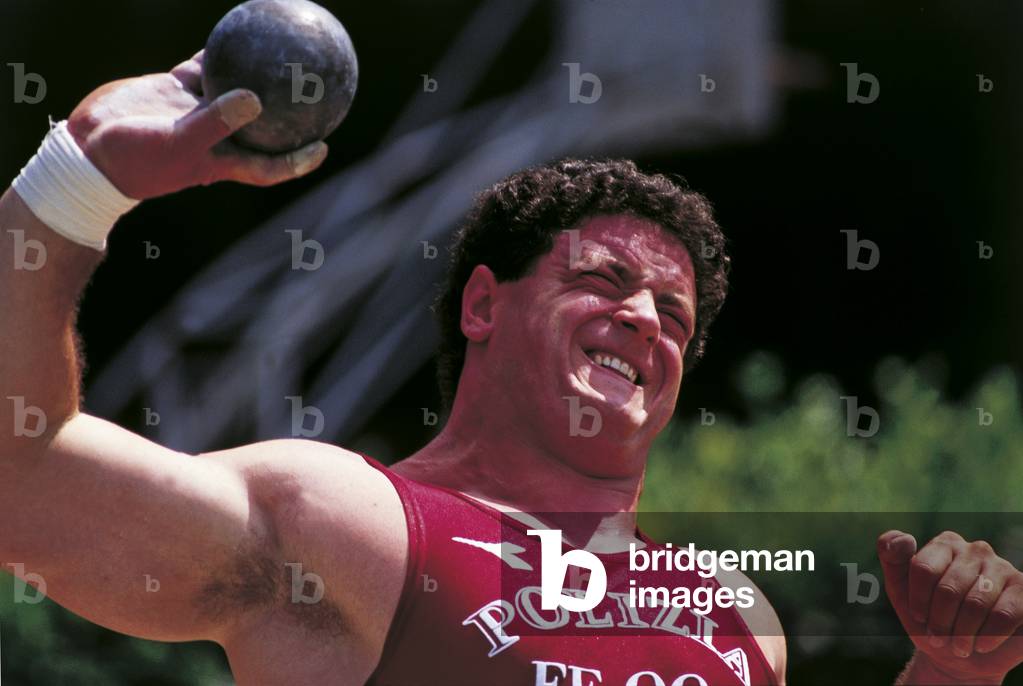 Alessandro Andrei is training prior to the Los Angeles Olympic Games, 1984 (photo)