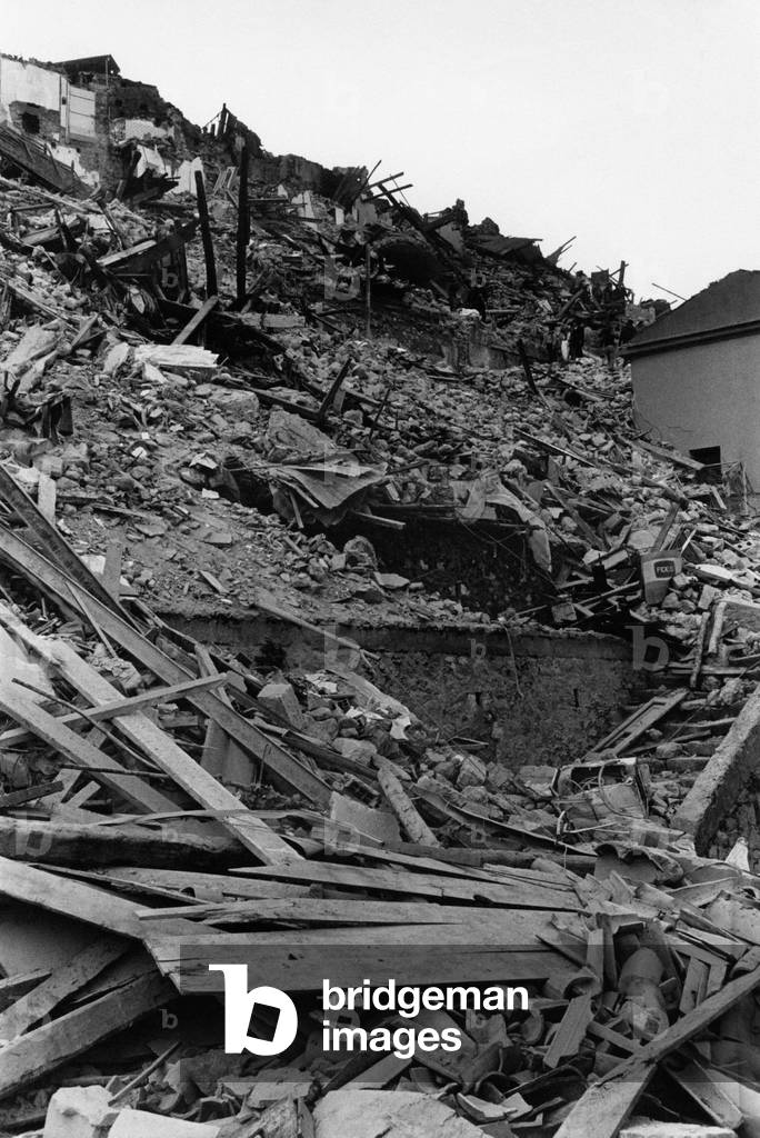 The ruins of a building